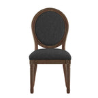 Chaises de salle à manger rondes en lin et bois Deana (lot de 2) par iNSPIRE Q Artisan