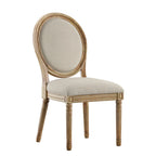 Chaises de salle à manger rondes en lin et bois Deana (lot de 2) par iNSPIRE Q Artisan