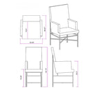 Somette Contemporary Arm Chair with Steel Frame, Set of 2