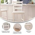 Commercial Grade Wooden Bar Height Stool, Set of 2