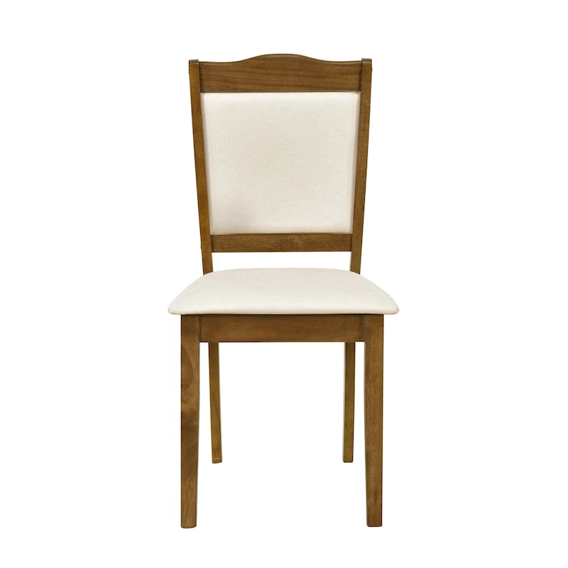 Ensemble de salle à manger 5 pièces en bois de style simple, table rectangulaire et chaises rembourrées pour petits espaces