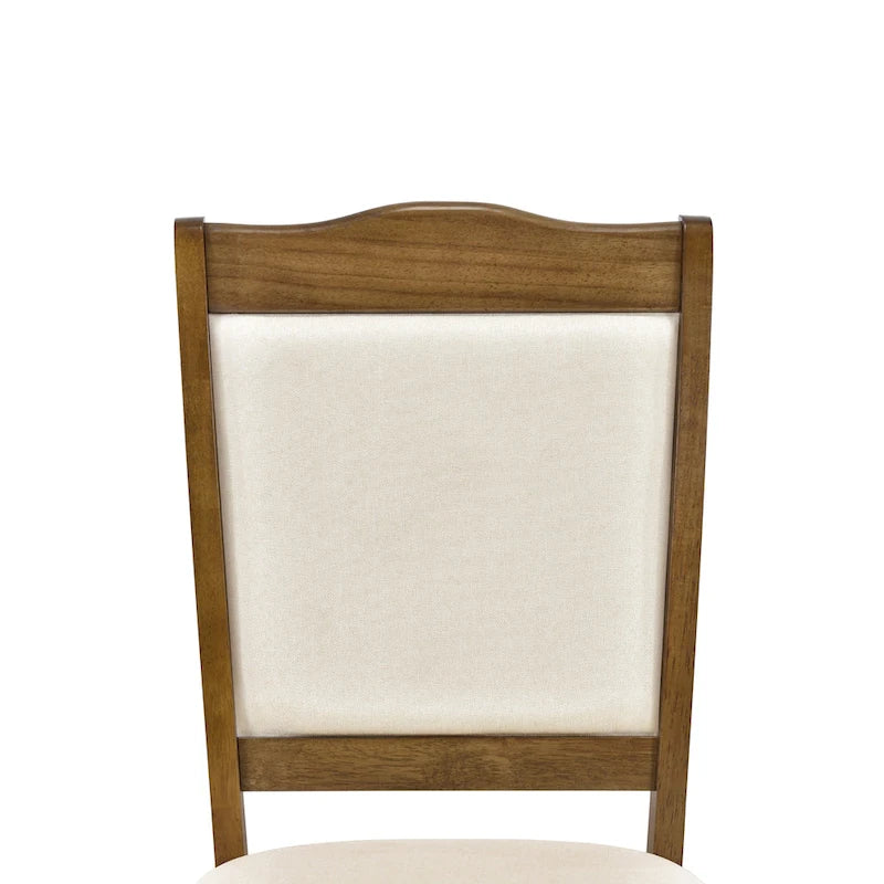 Ensemble de salle à manger 5 pièces en bois de style simple, table rectangulaire et chaises rembourrées pour petits espaces