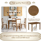 Ensemble de salle à manger 5 pièces en bois de style simple, table rectangulaire et chaises rembourrées pour petits espaces