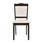 Ensemble de salle à manger 5 pièces en bois de style simple, table rectangulaire et chaises rembourrées pour petits espaces
