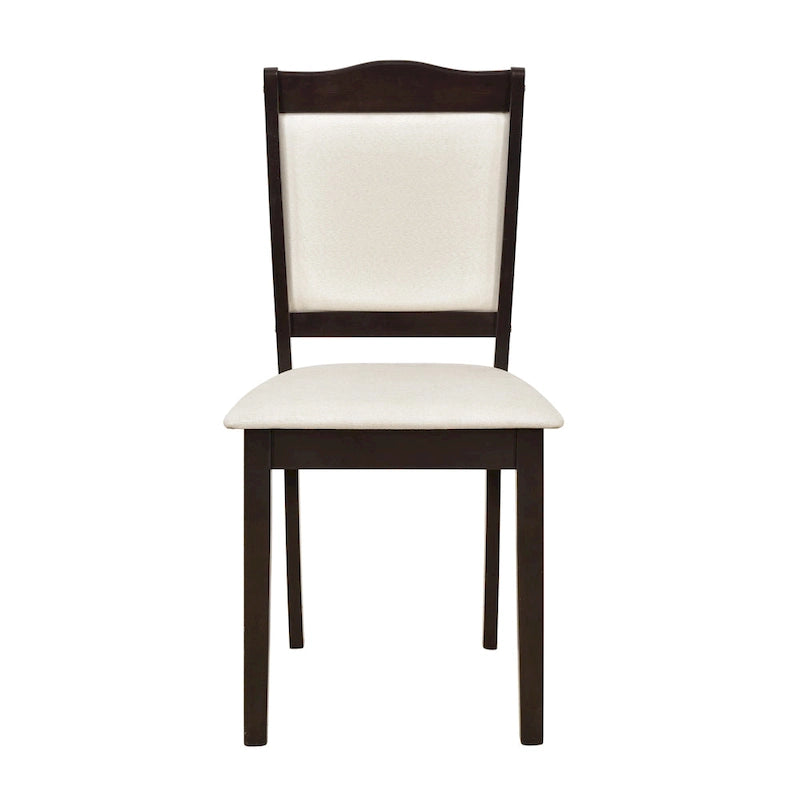Ensemble de salle à manger 5 pièces en bois de style simple, table rectangulaire et chaises rembourrées pour petits espaces