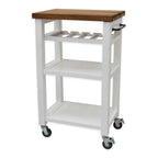 Steve Silver Bautzen Solid Acacia Wood Rolling Utility Cart