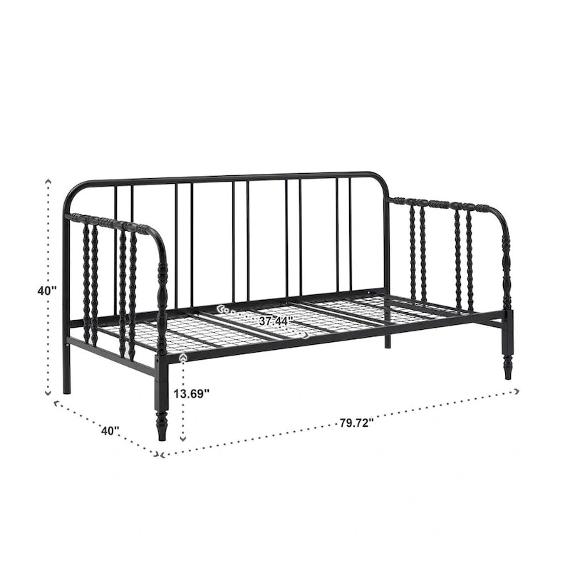 Metal Daybed with Turned Spindles - Powder-Coated Finish