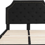 Arched Tufted Upholstered Platform Bed