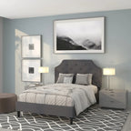 Arched Tufted Upholstered Platform Bed