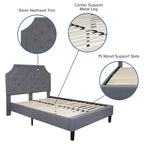 Arched Tufted Upholstered Platform Bed