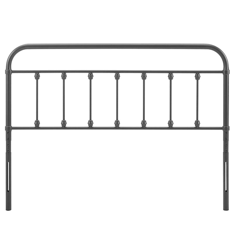 Tête de lit en métal gris Ellen Classic de taille Queen