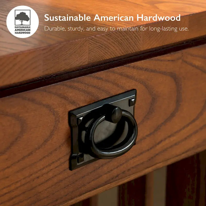 Leick Home Mission Bookcase Console Table with Drawers