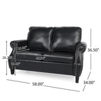 Lawton Faux Leather Loveseat with Nailhead Trim by Christopher Knight Home