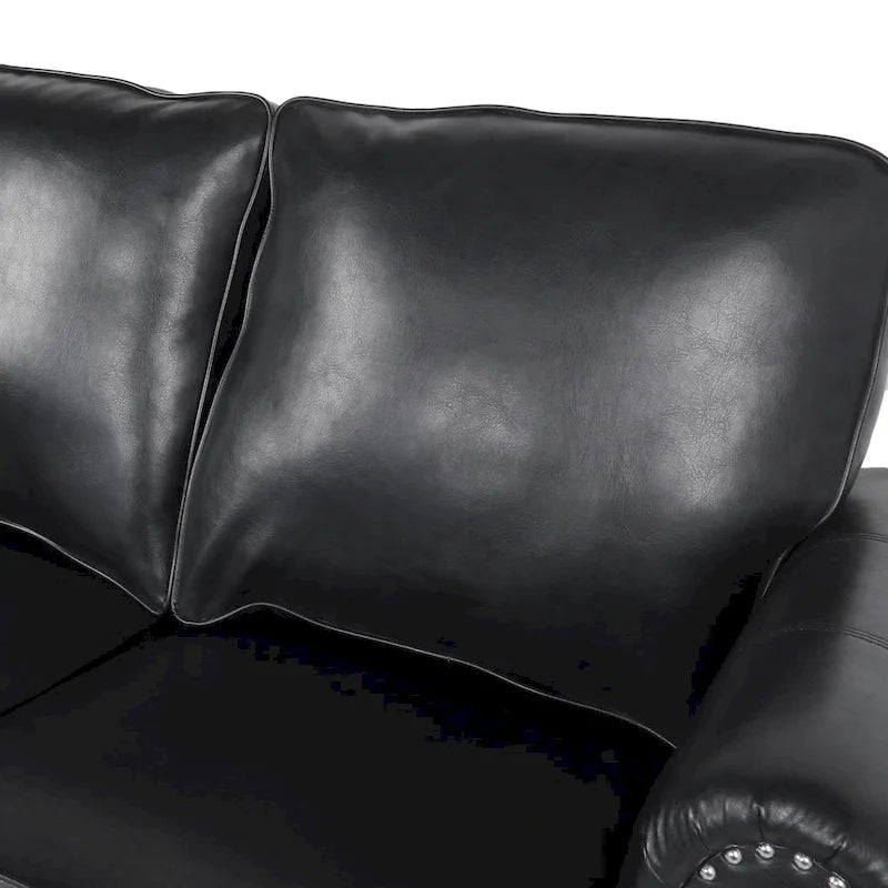 Lawton Faux Leather Loveseat with Nailhead Trim by Christopher Knight Home