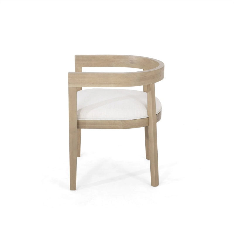 Ladieu Fabric and Wood Tub Dining Chairs Set of 2by Christopher Knight Home