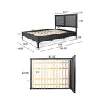 Lorent Acacia Wood and Rattan Queen Bed by Christopher Knight Home