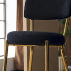 Set of 2/Set of 4 Modern Teddy Fabric Upholstered Bar Stools with Metal Base