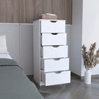 Commode haute à 5 tiroirs avec système coulissant