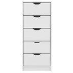 Commode haute à 5 tiroirs avec système coulissant