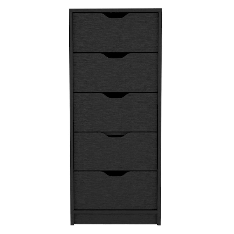 Commode haute à 5 tiroirs avec système coulissant