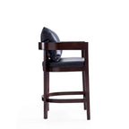 Counter Height Bar Stool with Backrest - Beech Wood - 34 Inch