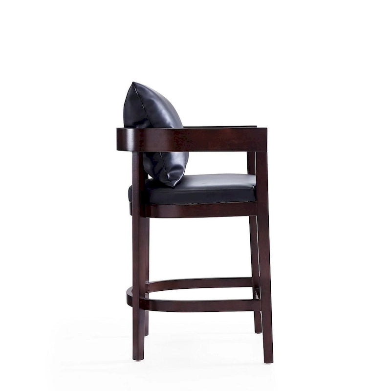 Counter Height Bar Stool with Backrest - Beech Wood - 34 Inch