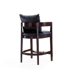 Counter Height Bar Stool with Backrest - Beech Wood - 34 Inch