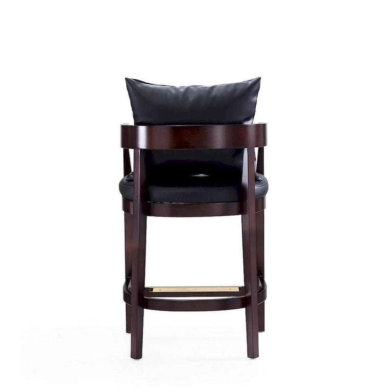 Counter Height Bar Stool with Backrest - Beech Wood - 34 Inch