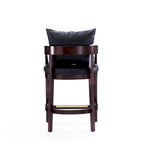 Counter Height Bar Stool with Backrest - Beech Wood - 34 Inch