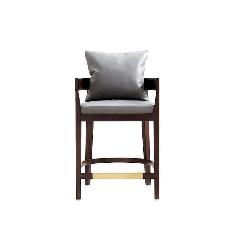 Counter Height Bar Stool with Backrest - Beech Wood - 34 Inch
