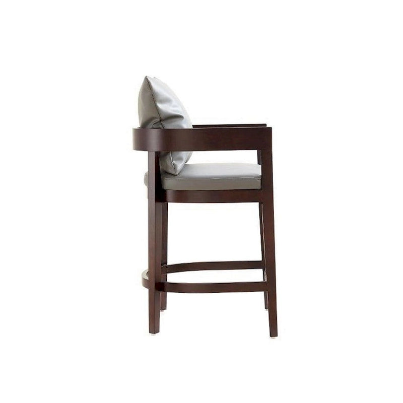 Counter Height Bar Stool with Backrest - Beech Wood - 34 Inch