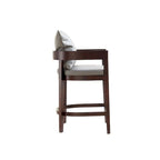 Counter Height Bar Stool with Backrest - Beech Wood - 34 Inch