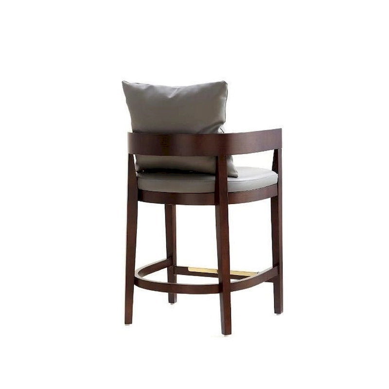 Counter Height Bar Stool with Backrest - Beech Wood - 34 Inch