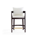 Counter Height Bar Stool with Backrest - Beech Wood - 34 Inch