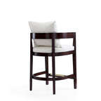 Counter Height Bar Stool with Backrest - Beech Wood - 34 Inch