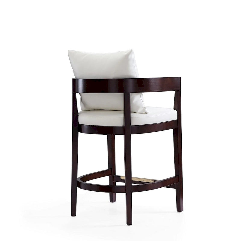 Counter Height Bar Stool with Backrest - Beech Wood - 34 Inch