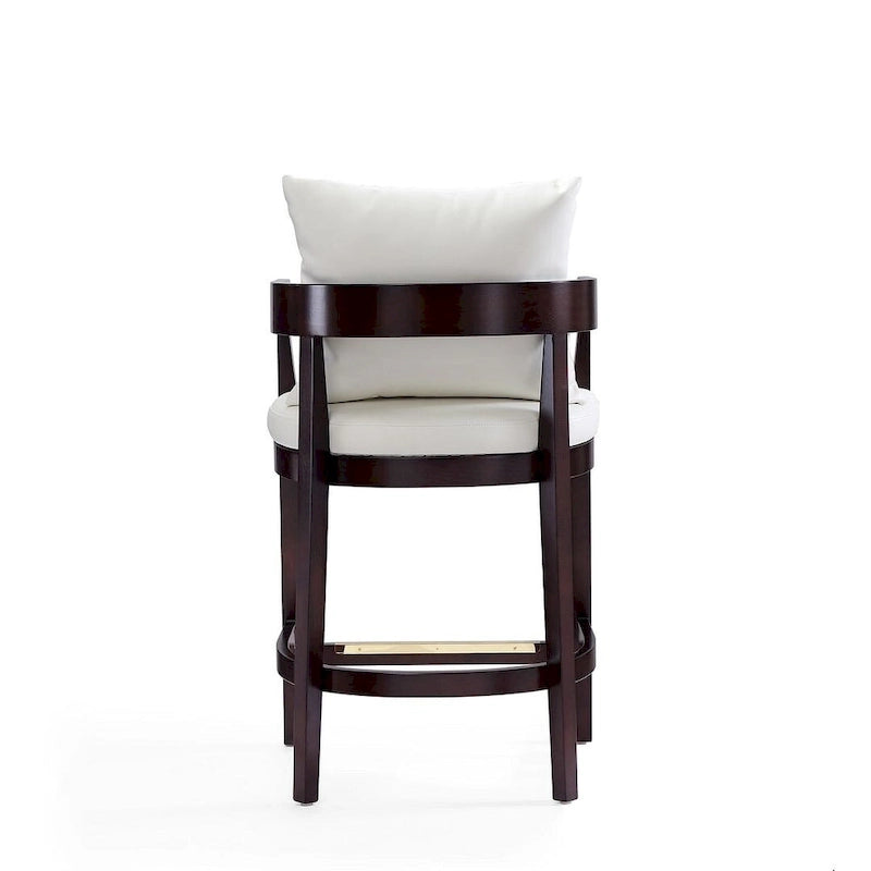 Counter Height Bar Stool with Backrest - Beech Wood - 34 Inch