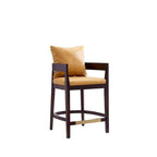 Counter Height Bar Stool with Backrest - Beech Wood - 34 Inch
