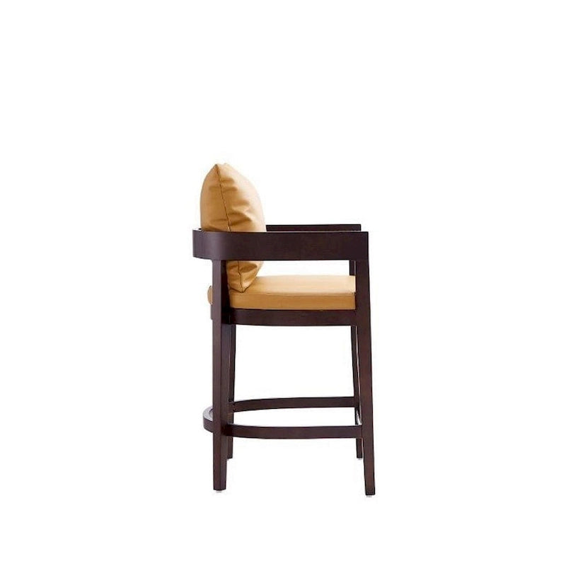 Counter Height Bar Stool with Backrest - Beech Wood - 34 Inch