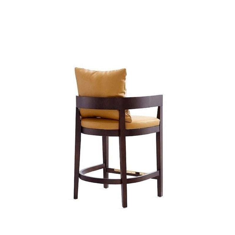 Counter Height Bar Stool with Backrest - Beech Wood - 34 Inch