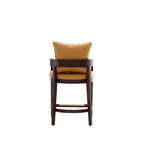 Counter Height Bar Stool with Backrest - Beech Wood - 34 Inch