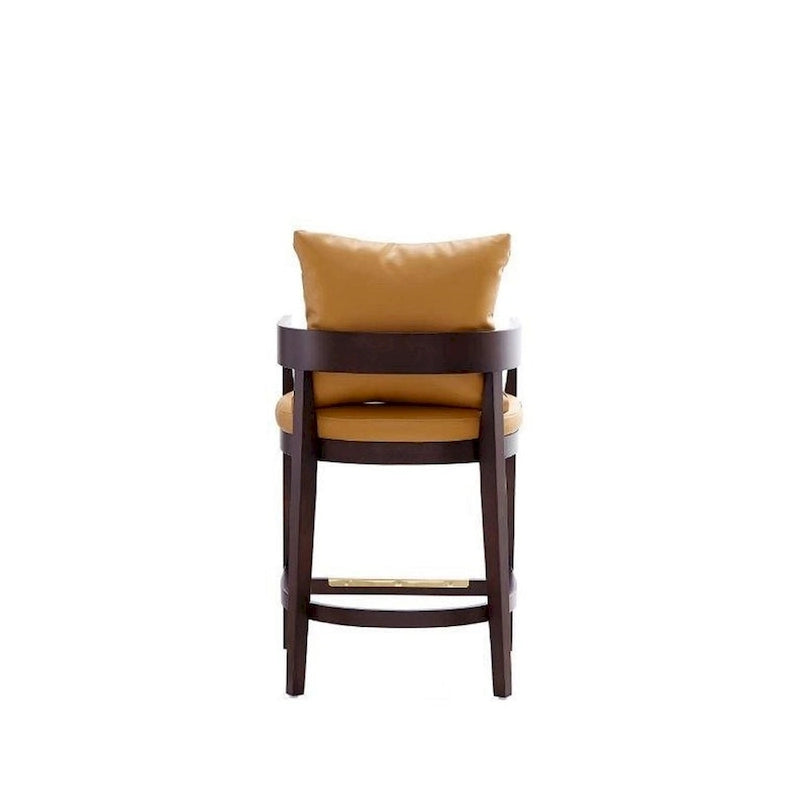 Counter Height Bar Stool with Backrest - Beech Wood - 34 Inch