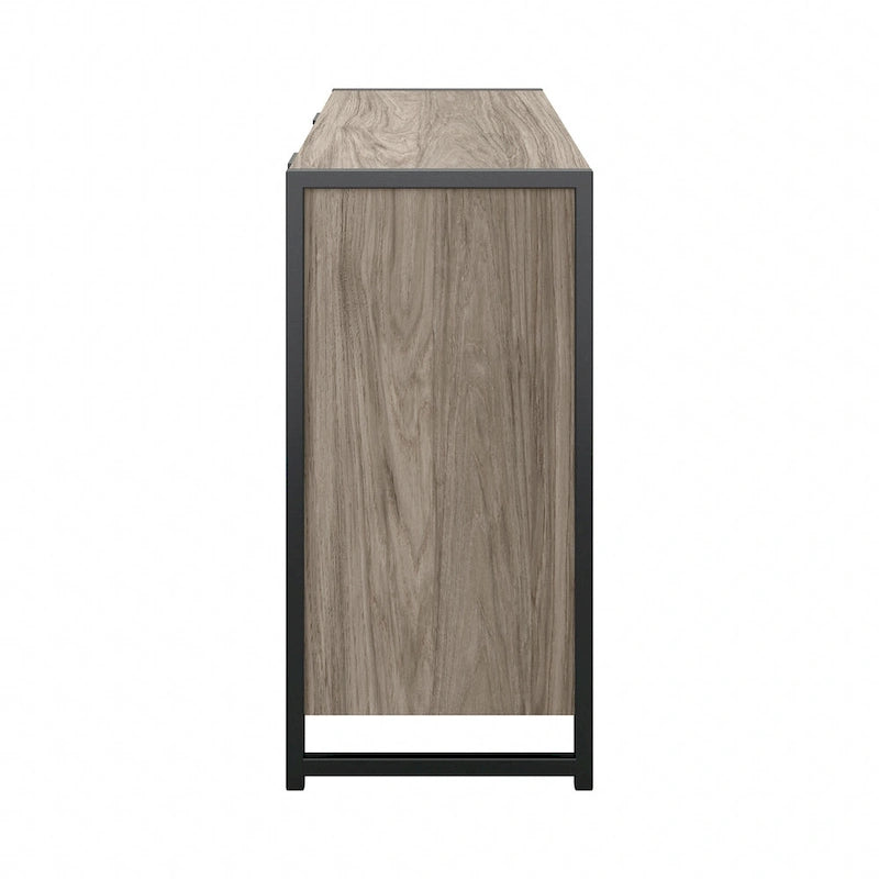 6-Drawer Dresser with Black Metal Frame - 57 Inch
