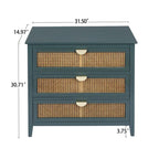 Natural Rattan Storage Cabinet 3 Drawer Chest