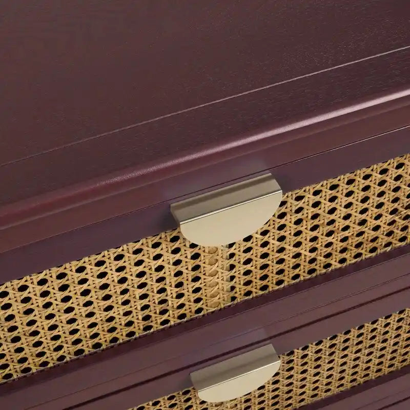 Natural Rattan Storage Cabinet 3 Drawer Chest
