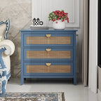 Natural Rattan Storage Cabinet 3 Drawer Chest