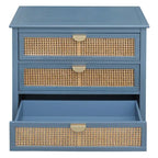 Natural Rattan Storage Cabinet 3 Drawer Chest