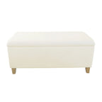 Banc de rangement HomePop en sherpa rembourré - Crème