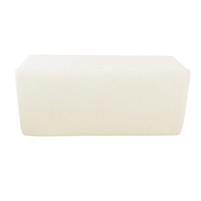 Banc de rangement HomePop en sherpa rembourré - Crème