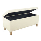 Banc de rangement HomePop en sherpa rembourré - Crème